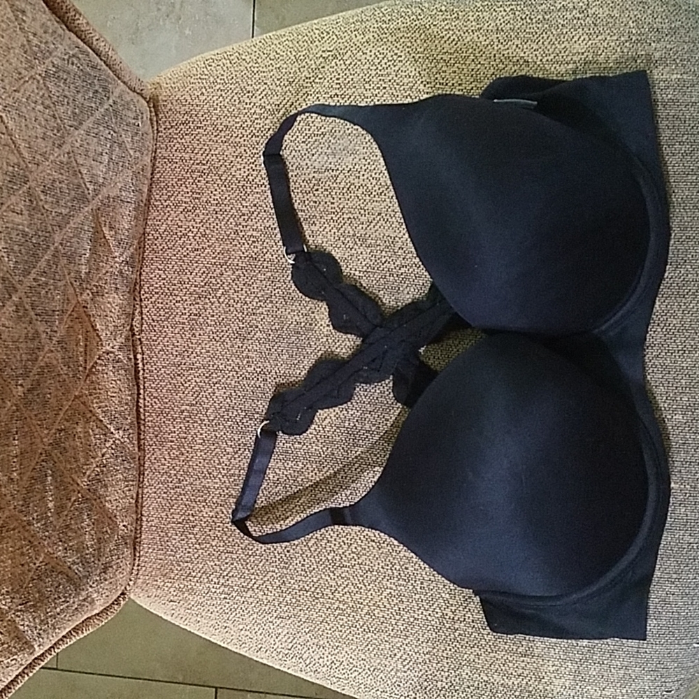 aerie Black Lace-Back T-Shirt Bra